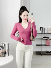 Áo thun bozip cổ tim Hot - Tay dài