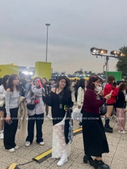 Chân váy ren xòe A dáng dài - Trắng