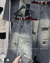 QJ 6108 Quần jean suông