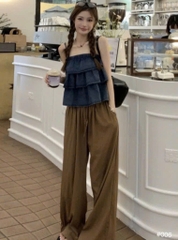Áo jean tầng 2 dây