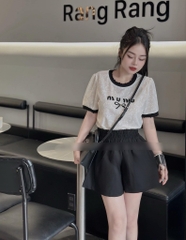 Áo thun Miu kèm nơ đá - Freesize dưới 52kg