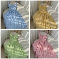 Đầm maxi caro 2 dây bản