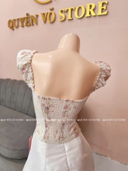 Áo ôm croptop xẻ trơn - HOA