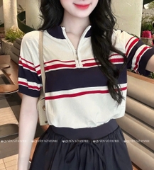 Áo khóa kẻ sọc ngang