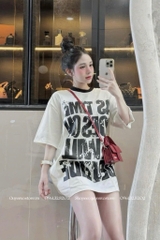 Áo thun cổ tròn chữ