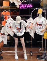 Áo thun ngựa ô vuông - Form rộng dưới 65kg