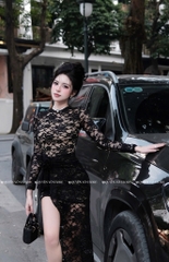 Đầm ren ôm body - Đen