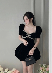 Đầm nhung bồng - Đỏ