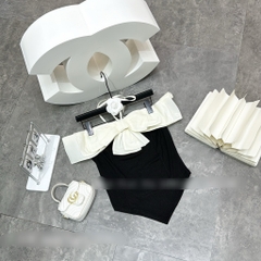 Áo thun trễ vai cài nơ - Chất tăm lạnh