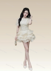 Đầm ren tay lững khoét vai chân váy bèo