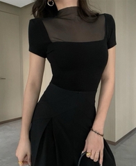 Áo thun croptop lưới - Freesize