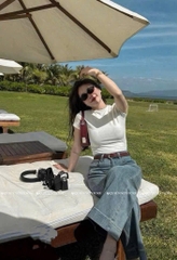 QJ 6819 Quần jean suông