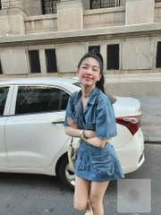 Set sơ mi jean tưa chân váy