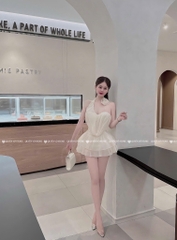 Set tơ hoa choàng cổ - Rêu