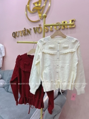 Áo len rút eo bèo nơ