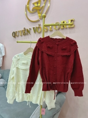 Áo len rút eo bèo nơ