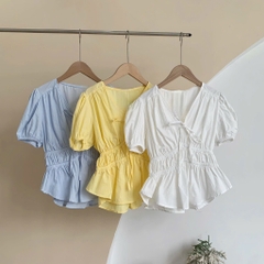 Áo thô cổ V chun eo tk - 838