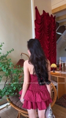 Đầm yếm kẻ sọc