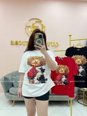 Áo thun cô gái tóc xù mèo