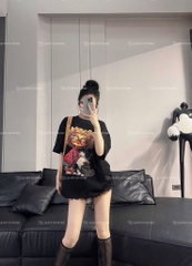 Áo thun cô gái tóc xù mèo