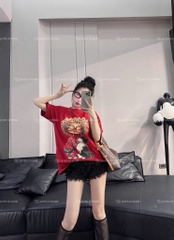 Áo thun cô gái tóc xù mèo