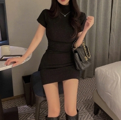 Đầm body cổ lọ - Đen