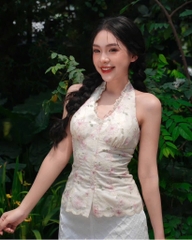 Áo thô cổ yếm hoa - 712