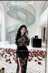 Đầm ren ôm body - Đen