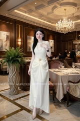 Đầm ren phối lụa