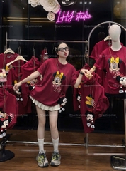 Áo thun Mickey kèm túi - Form rộng dưới 65kg