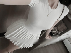 Đầm body tay con xếp li xòe - Freesize