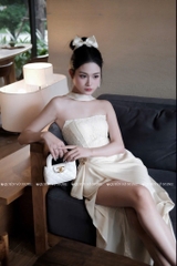 Đầm cúp ngực lụa chẻ đùi