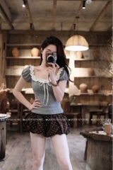 Áo thun cổ u viền bèo trơn