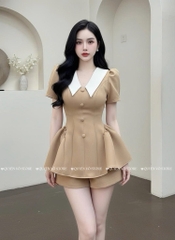 Set bộ cổ viền trắng - Nude L