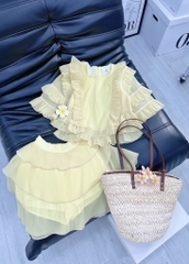 Set tơ Babydoll vàng chanh