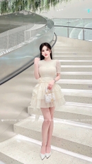 Đầm tua cổ tròn bling
