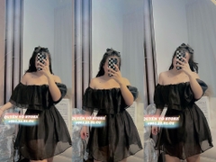 Đầm bẹc vai - Đen - Bigsize 55-65kg