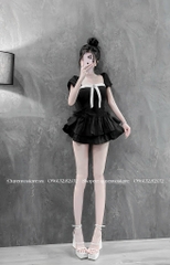 Set Hot Girl nơ ngực kèm tag đá bling