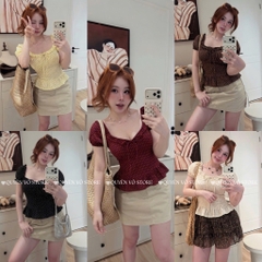 Áo thun cổ u viền bèo lai bèo