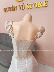 Áo ôm croptop xẻ - BE