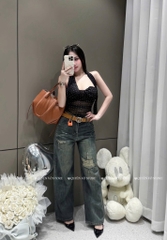 QJ 6812 Quần jean suông