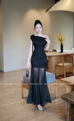 Đầm ôm body trễ vai - Đen