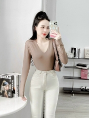 Áo thun bozip cổ tim Hot - Tay dài