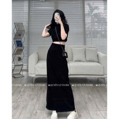Chân váy cotton dáng dài chữ A
