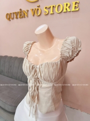 Áo ôm croptop xẻ - BE