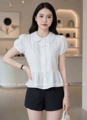 Áo sơ mi babydoll mềm - Trắng 1395
