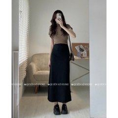 Chân váy cotton dáng dài chữ A