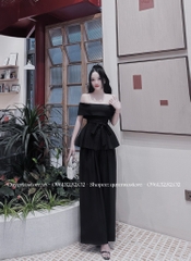 Set thiết kế quần suông áo trễ vai