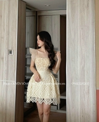 Đầm suông ren thêu - (Freesize dưới 54kg)