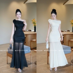 Đầm ôm body trễ vai - Đen